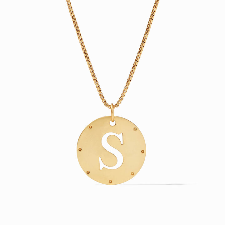 Julie Vos Monogram Pendant -  Gold/Letter S