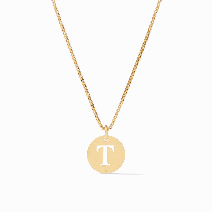 Julie Vos Monogram Delicate Necklace - Gold/Letter T