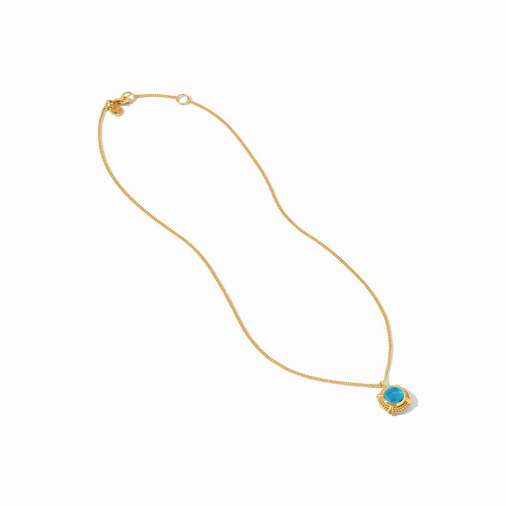 Julie Vos Cabochon Solitaire Necklace - Gold/Obsidian Black