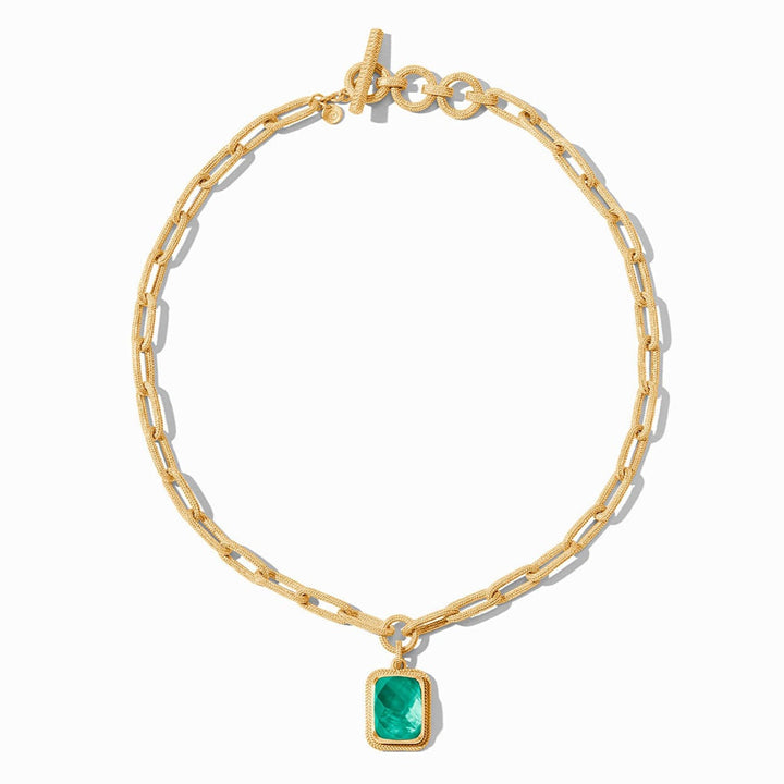 Julie Vos Cheval Paperclip Statement Necklace - Gold/Obsidian Black