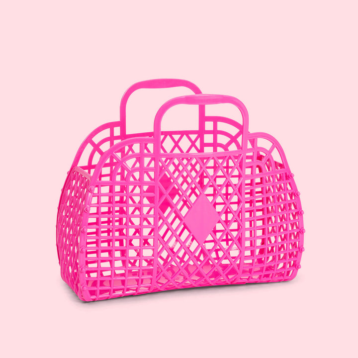 Sun Jellies Retro Basket - Small Berry Pink