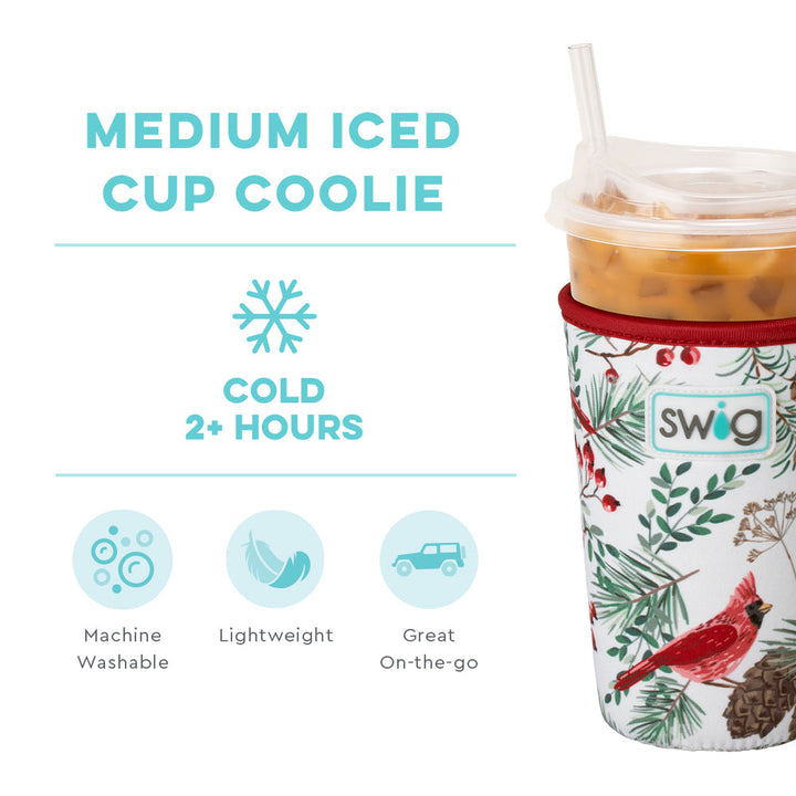 Swig Iced Cup Coolie (Medium) - Winter Cardinals