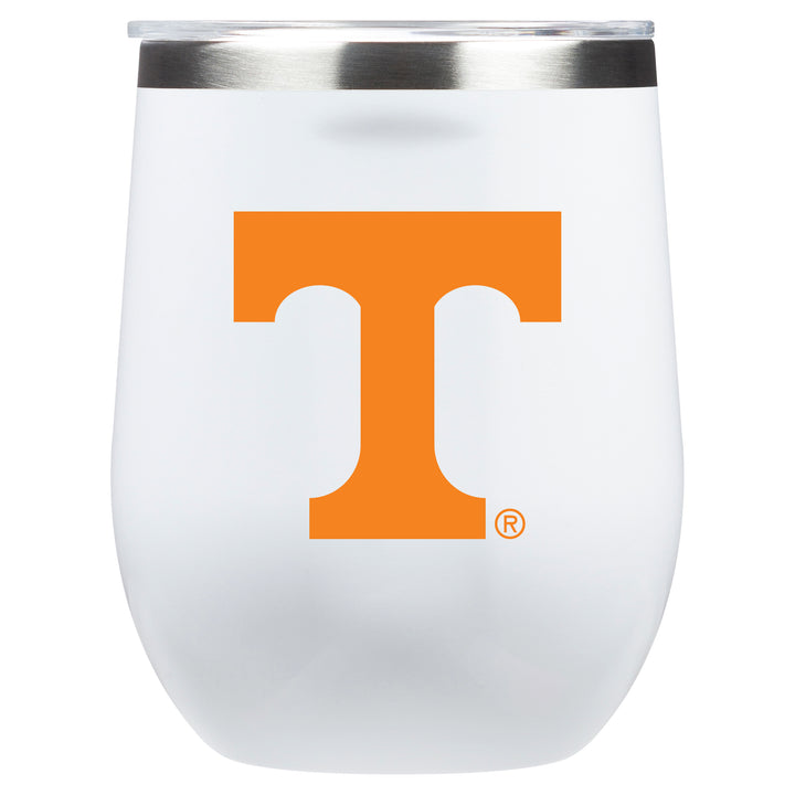 Corkcicle Stemless Wine Glass with Tennessee Vol Primary Mark - White