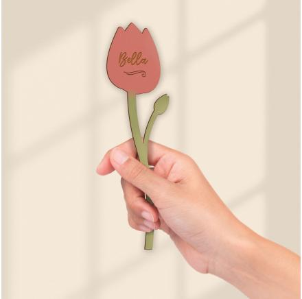 PGD Wooden Flower - Pink Tulip