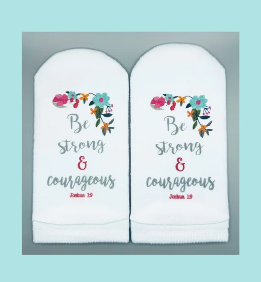 Standing On The Word Socks - Be Strong and Courageous Joshua 1:9