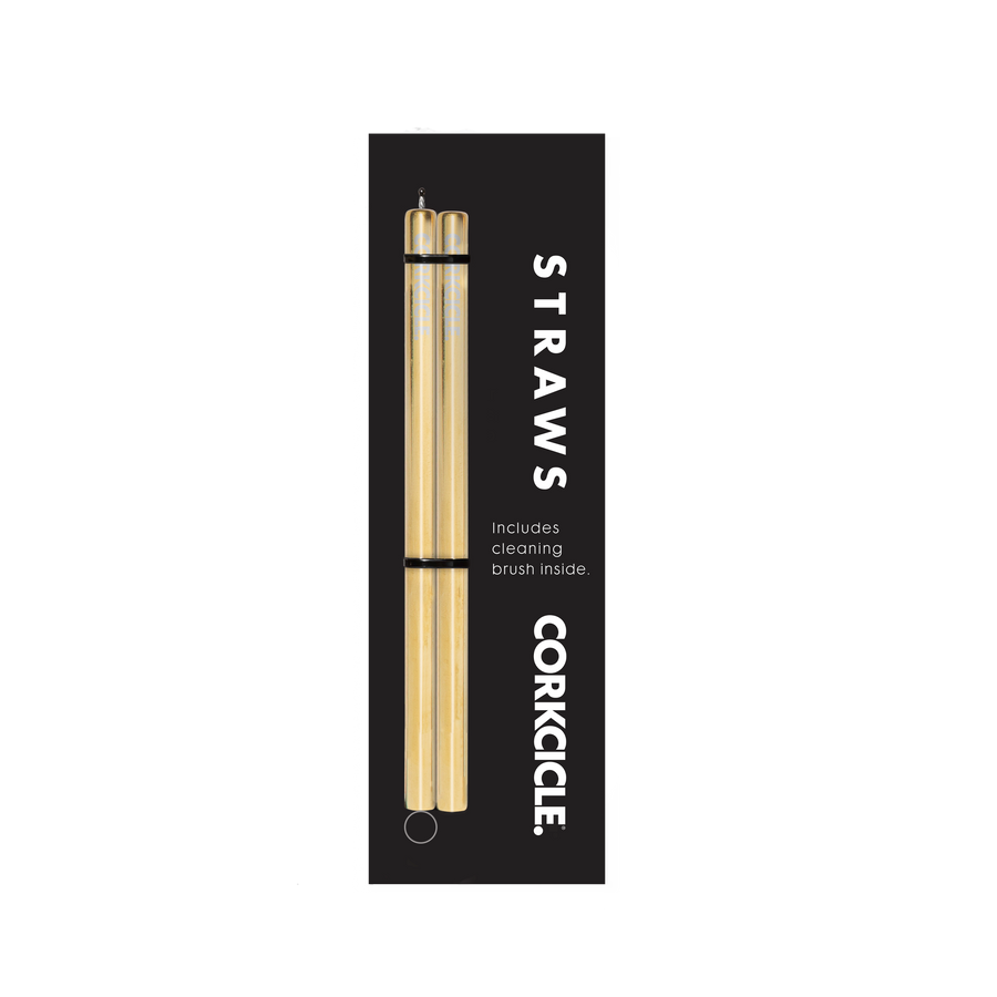 Corkcicle Cocktail Straw Pack (2) - Gold Stainless