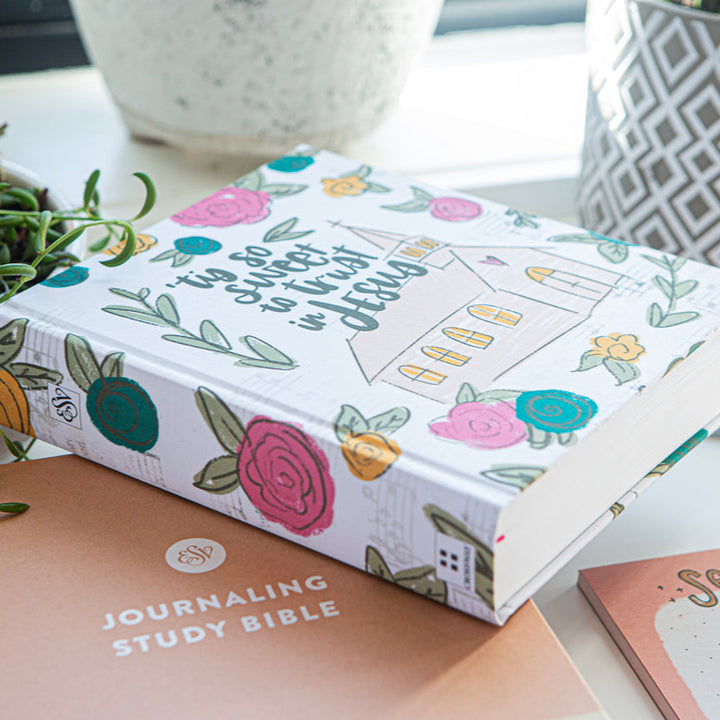 ESV Journaling Study Bible - Church Floral Design - Cloth over Board