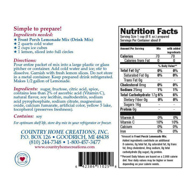 Country Home Creations Front Porch Lemonade Mix