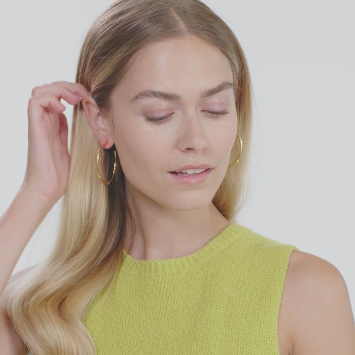 Julie Vos Bamboo Hoop Earrings - Gold/Medium