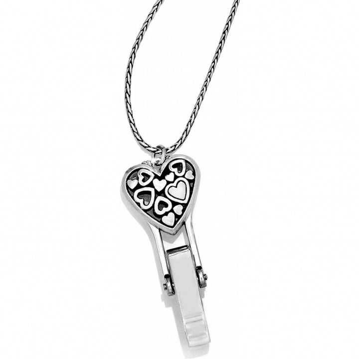 Brighton Floating Heart Badge Clip Necklace