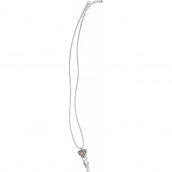 Brighton Floating Heart Badge Clip Necklace