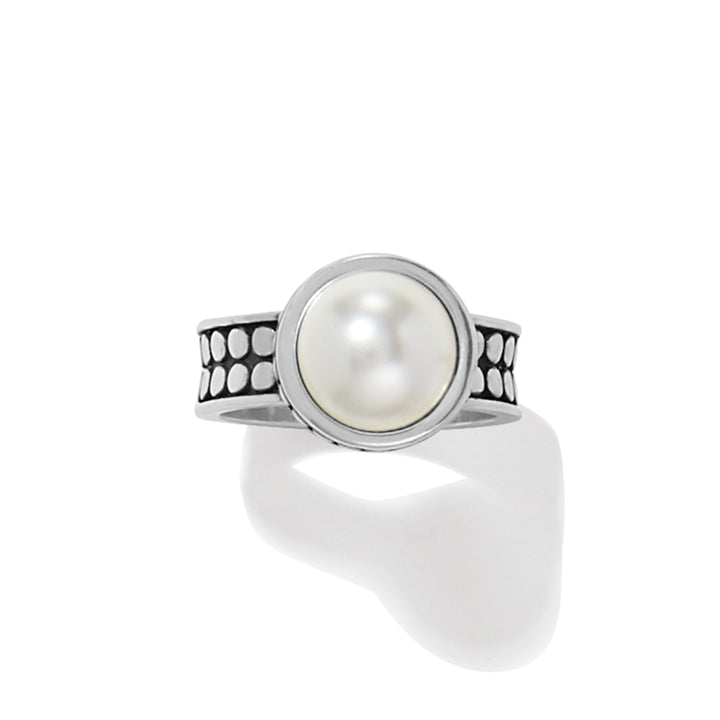 Brighton Pebble Dot Pearl Wide Band Ring - Size 6