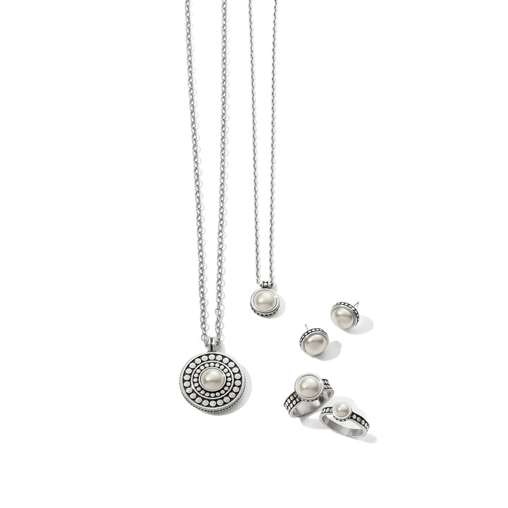 Brighton Pebble Dot Pearl Wide Band Ring - Size 6