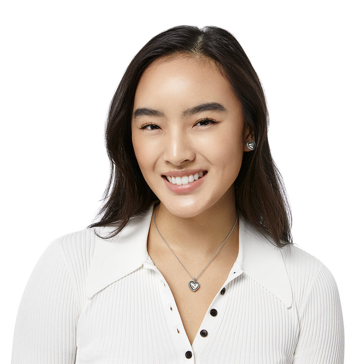 Brighton Pretty Tough Petite Heart Post Earrings - Silver