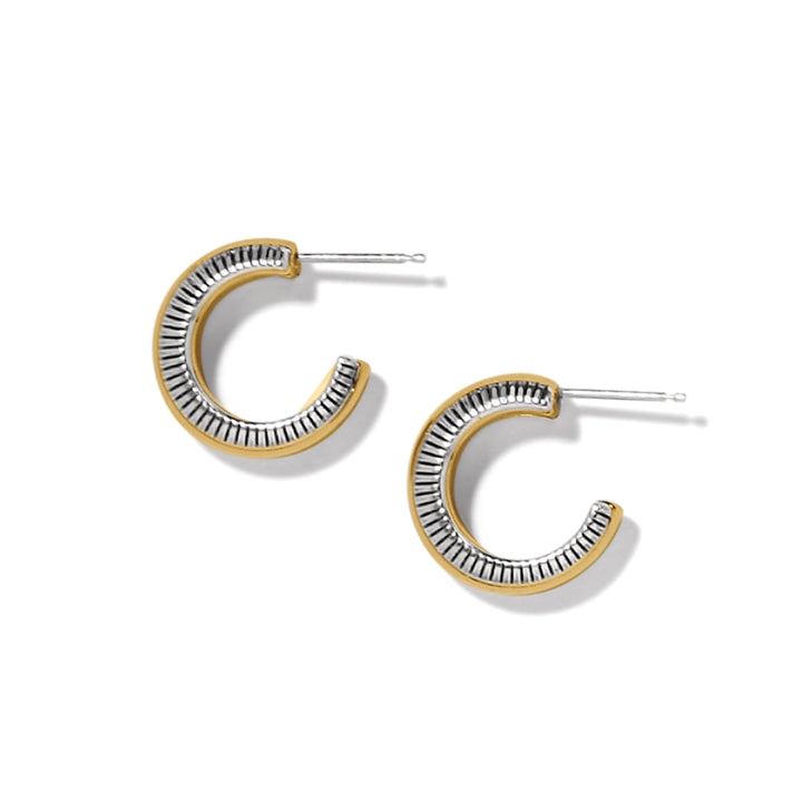 Brighton Interlok Noir Small Hoop Earrings Gift Box - Silver/Gold