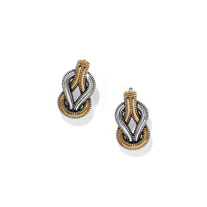 Brighton Interlok Harmony Two Tone Post Earrings Gift Box