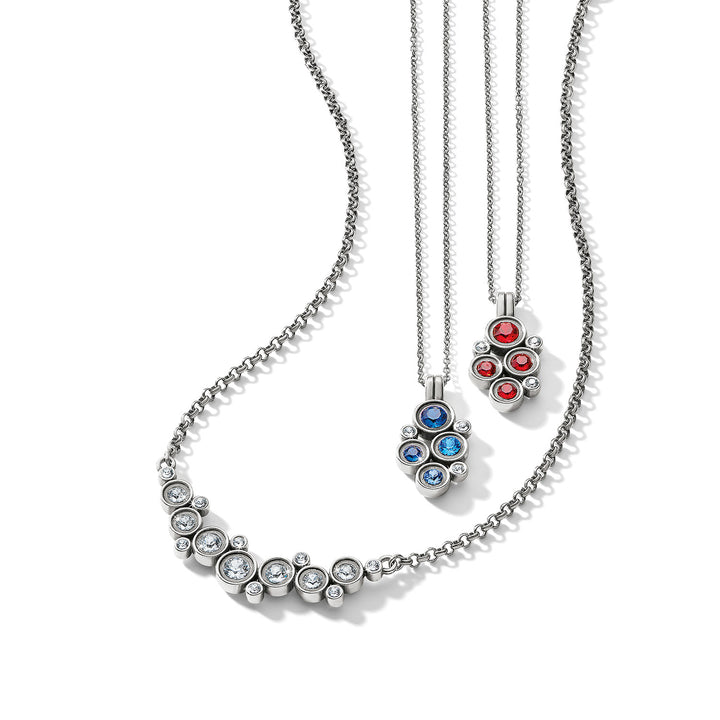 Brighton Constella Cluster Necklace - Silver-Red