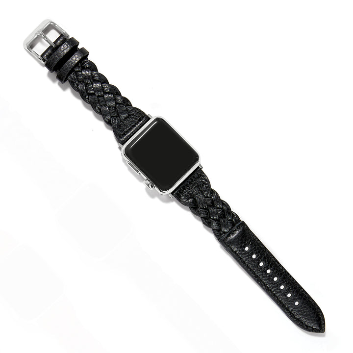 Brighton Sutton Braided Leather Watch Band - Black