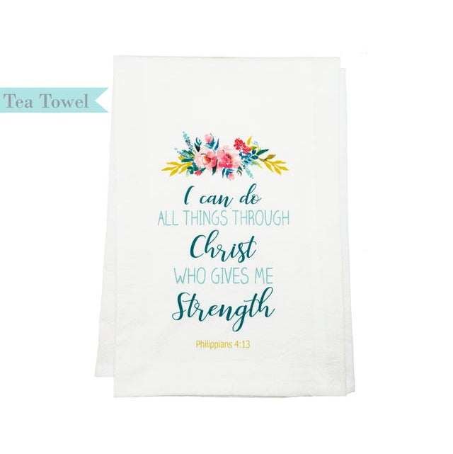Standing On The Word Tea Towel - I Can Do All Things Philippians 4:13