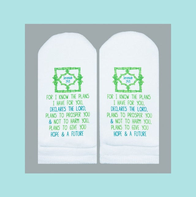 Standing On The Word Socks - Know The Plans Jeremiah 29:11
