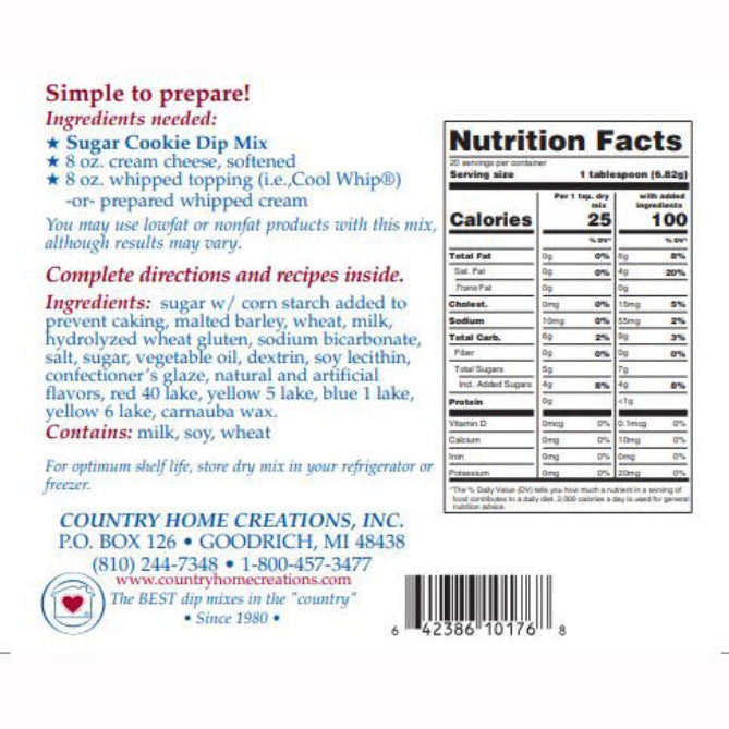 Country Home Creations Sugar Cookie Dip Mix