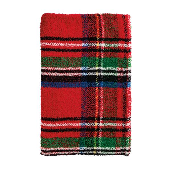 Mud Pie Chenille Blanket - Red Tartan