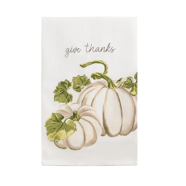Mud Pie White Pumpkin Towel