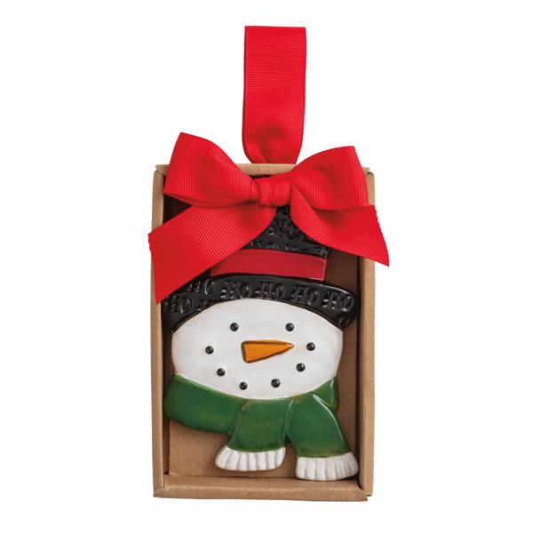 Mud Pie Stamped Ornament - Snowman