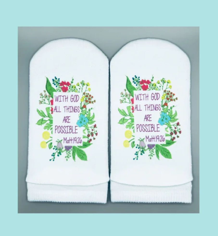 Standing On The Word Socks - With God All Things Matthew 19:26