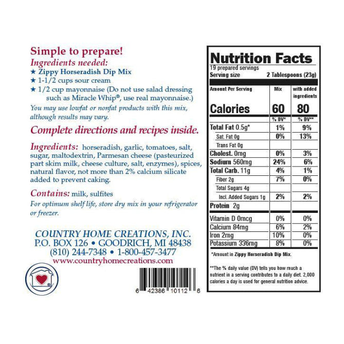 Country Home Creations Zippy Horseradish Dip Mix