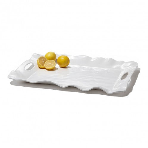 Beatriz Ball VIDA Havana White Rectangular Tray with Handles