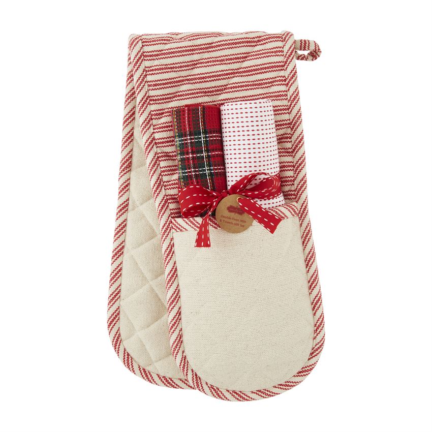 Mud Pie Eat Double Oven Mitt Set