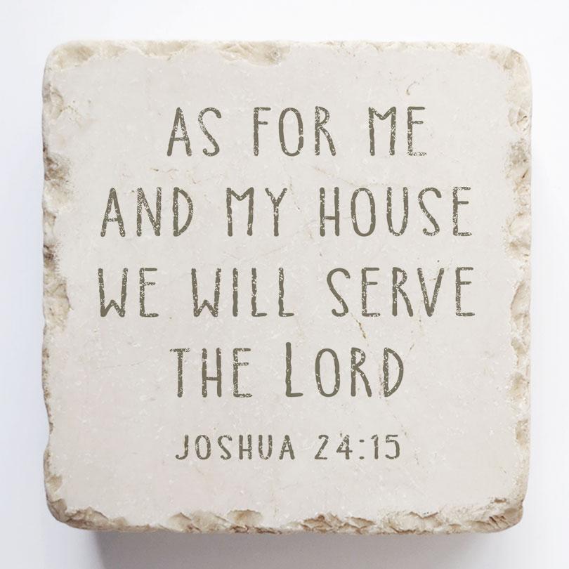 Twelve Stone Art Joshua 24:15 Scripture Stone (2 x 2 x 1")