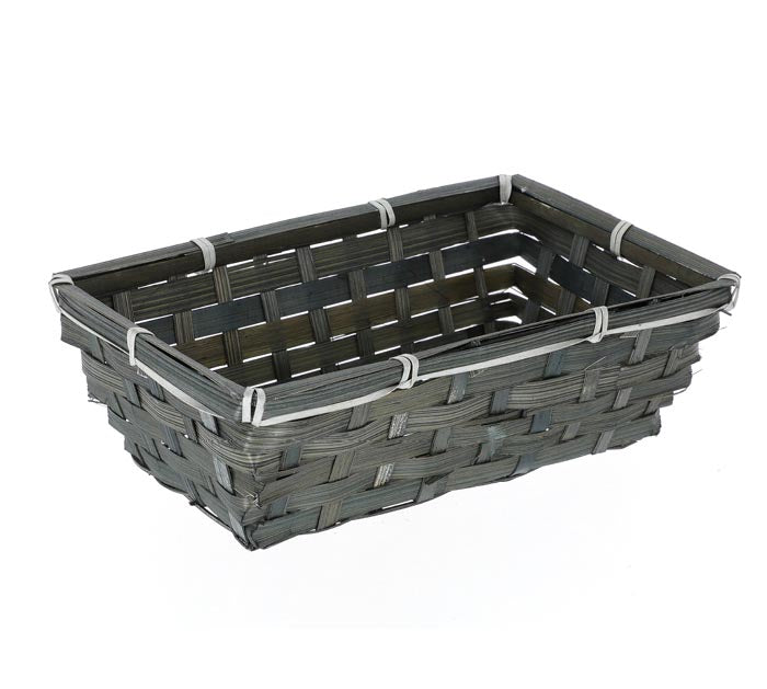Burton & Burton Basket - Large Rectangle Dark Stain Bamboo