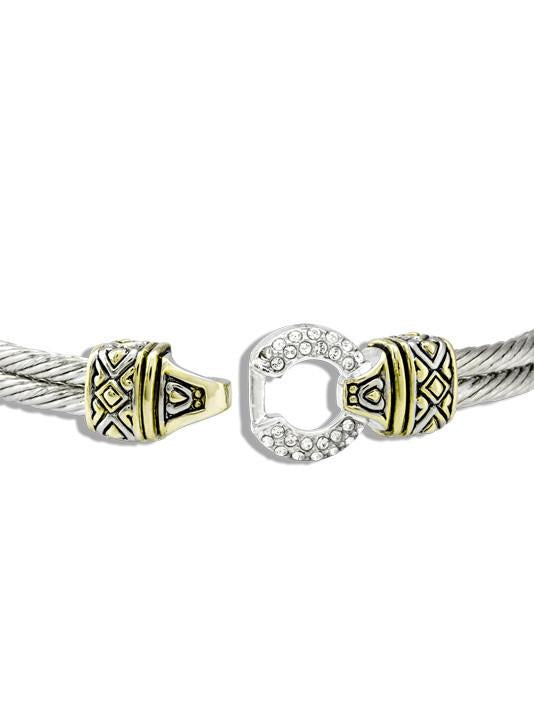John Medeiros Antiqua Pavé Circle Double Wire Bracelet - 6.5"