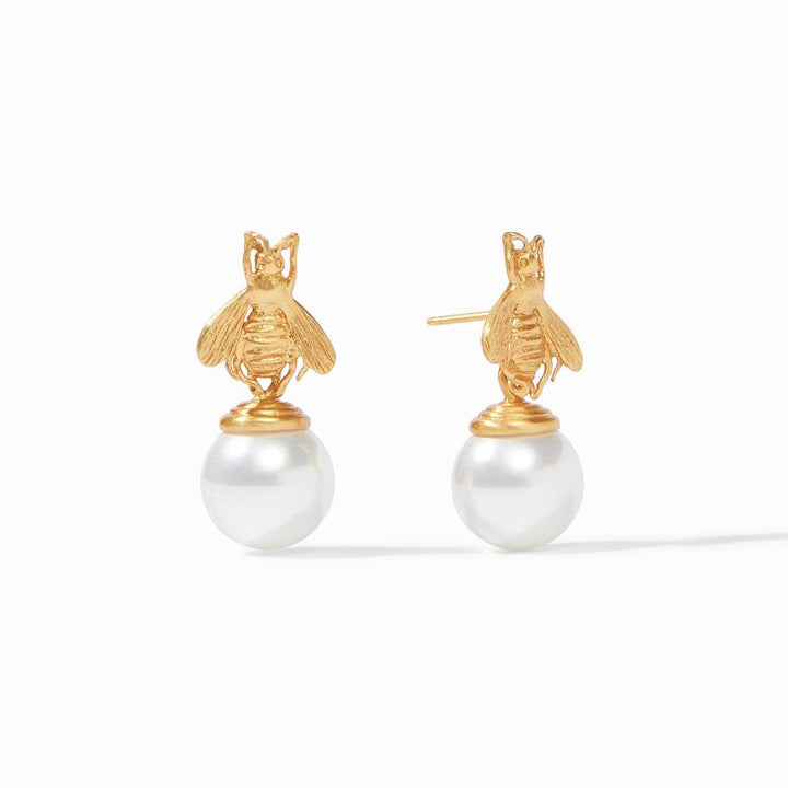 Julie Vos Bee Pearl Drop Earrings - Gold
