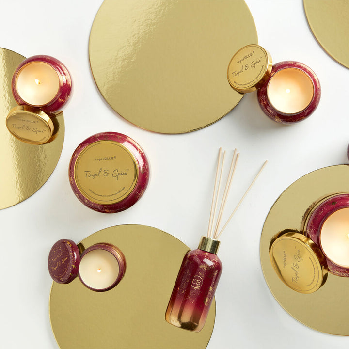 Capri Blue® Glimmer Mini Tin, 3 oz - Tinsel & Spice