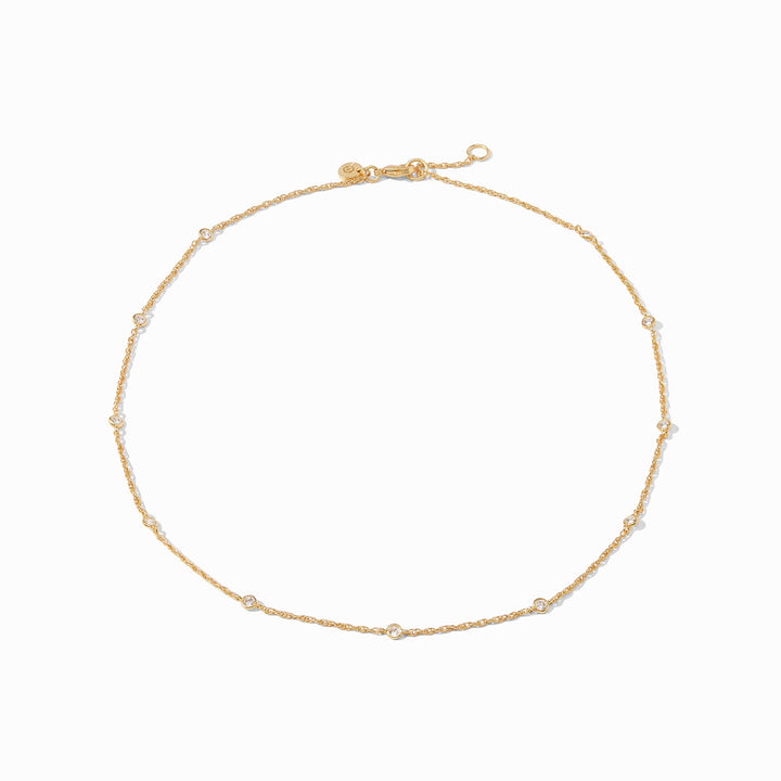 Julie Vos Celeste Delicate Station Necklace - Gold/Cubic Zirconia/OS