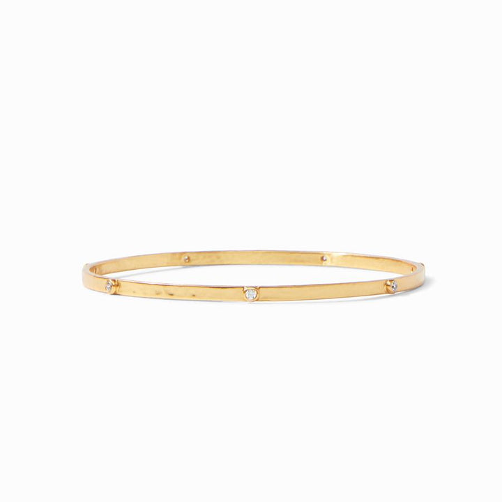 Julie Vos Crescent Bangle - Gold/Cubic Zirconia/Medium