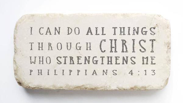 Twelve Stone Art Philippians 4:13 Scripture Stone (4 x 2 x 1")