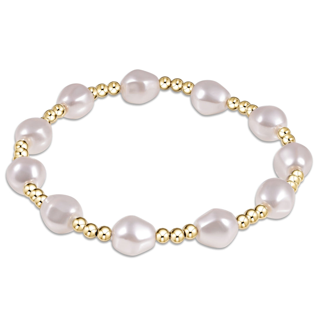 enewton Admire Gold 3mm Bead Bracelet - Pearl