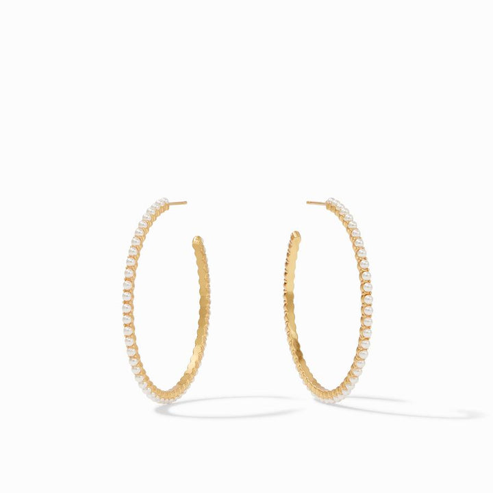 Julie Vos Juliet Hoop Earrings - Gold/Pearl/Large