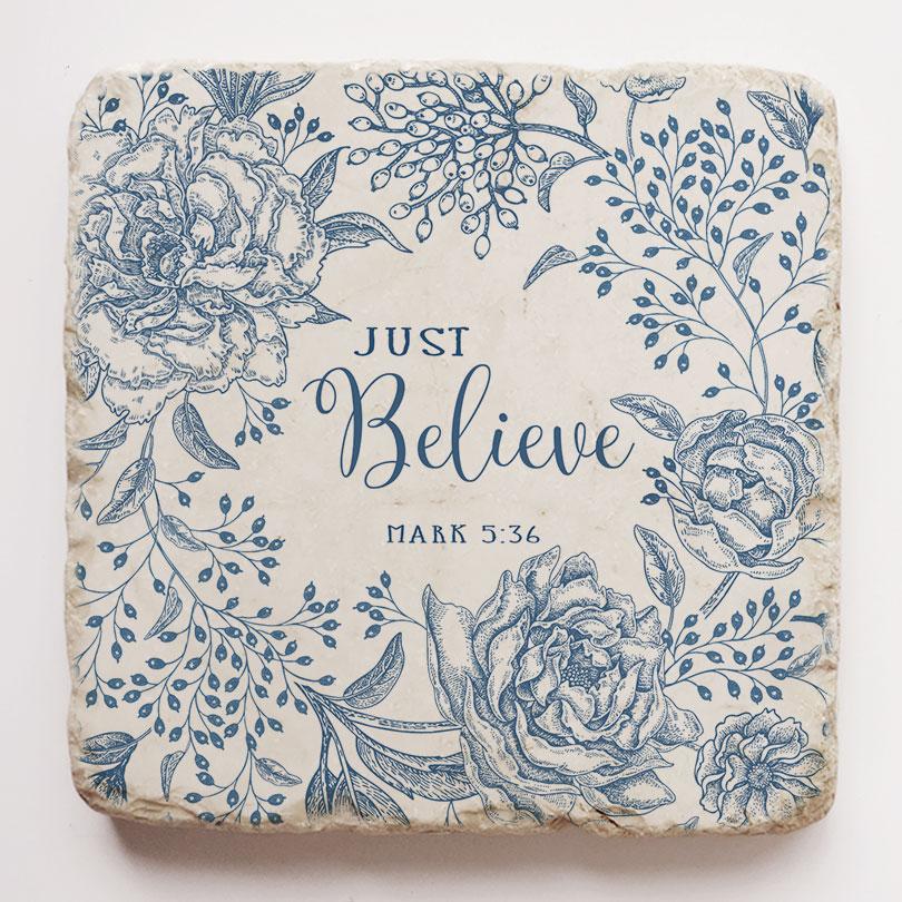 Twelve Stone Art Mark 5:36 Scripture Stone (2 x 2 x 1")