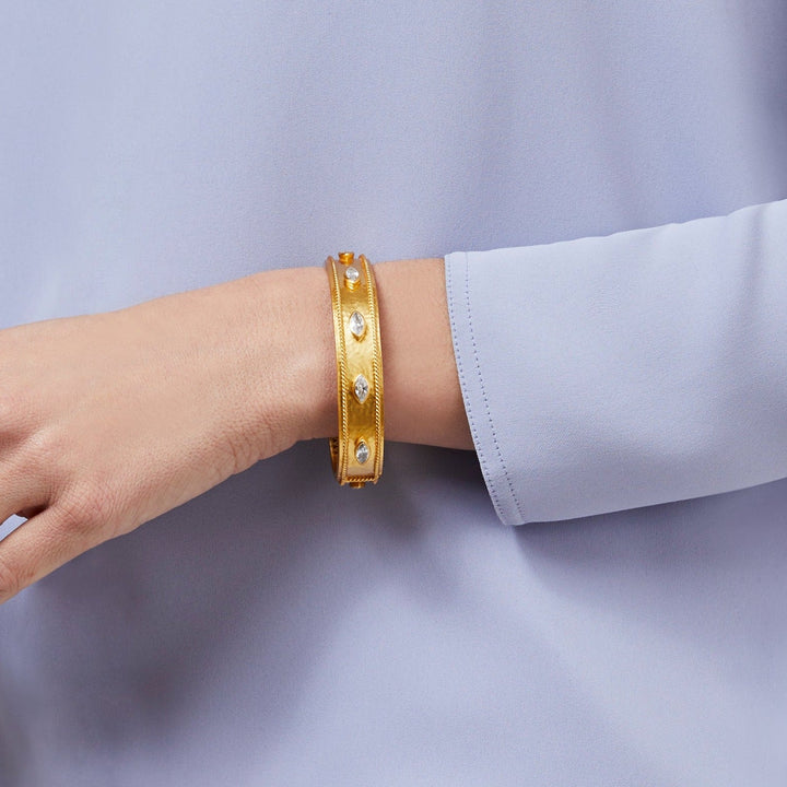 Julie Vos Monaco Hinge Bangle -  Gold/Obsidian Black