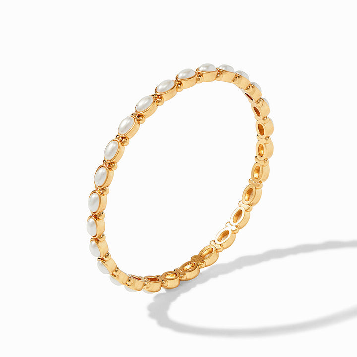 Julie Vos Mykonos Bangle -  Gold/Charcoal Blue/Small