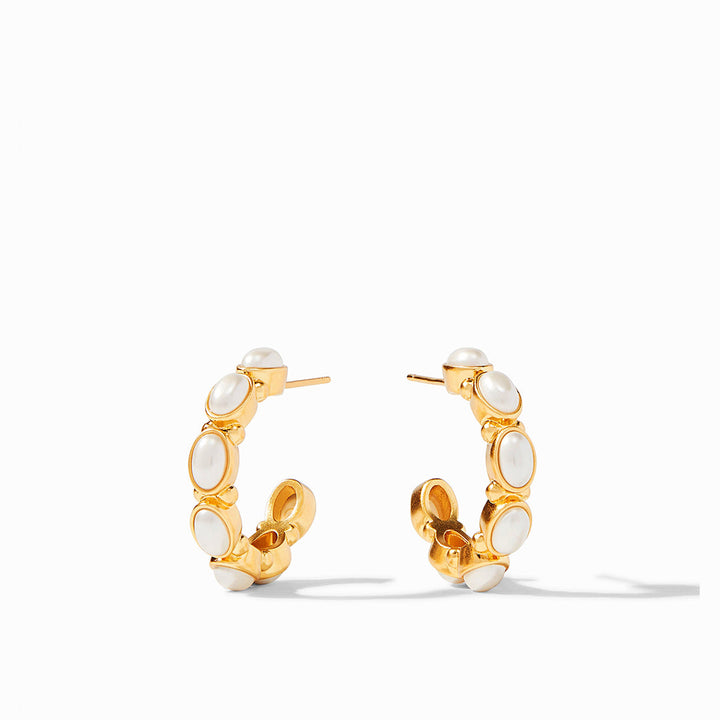 Julie Vos Mykonos Hoop Earrings -  Gold/Pearl/Small