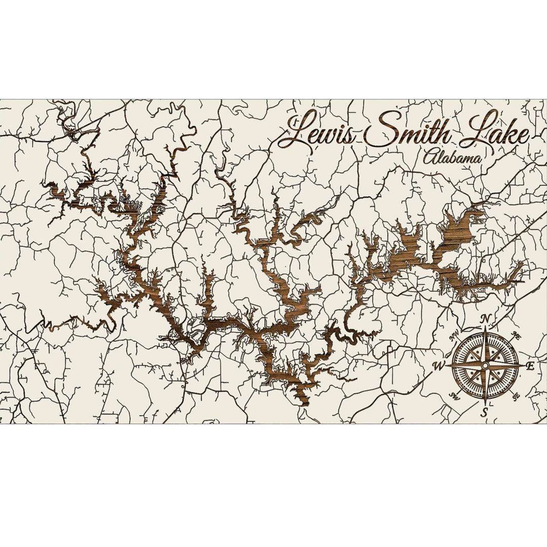 Fire & Pine Lewis Smith Lake Paper Blanc Mini Wood Wall Hanging