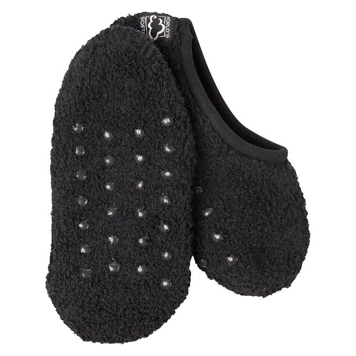 World's Softest Socks Cozy Adult Footsie w/Grippers - Black