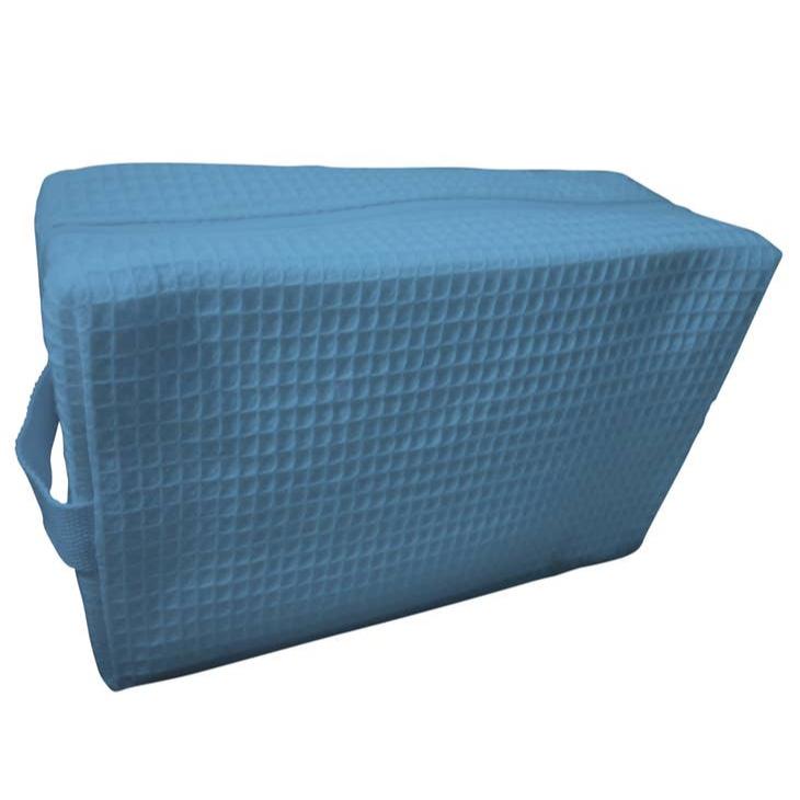 Cotton Waffle Large Cosmetic Bag - Carolina Blue