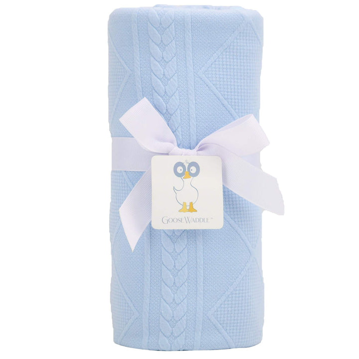 GooseWaddle Knit Blanket - Blue